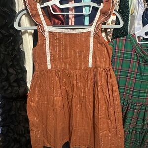 Kids Brown Ruffled Dress